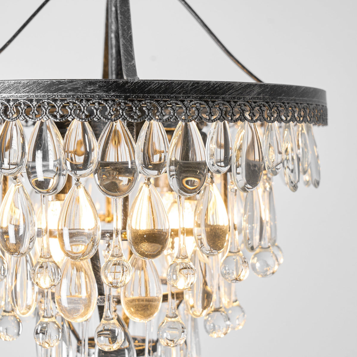 Lustre en cristal avec finition bronze antique et suspension à chaîne – Éclairage décoratif exclusif | Sansoti