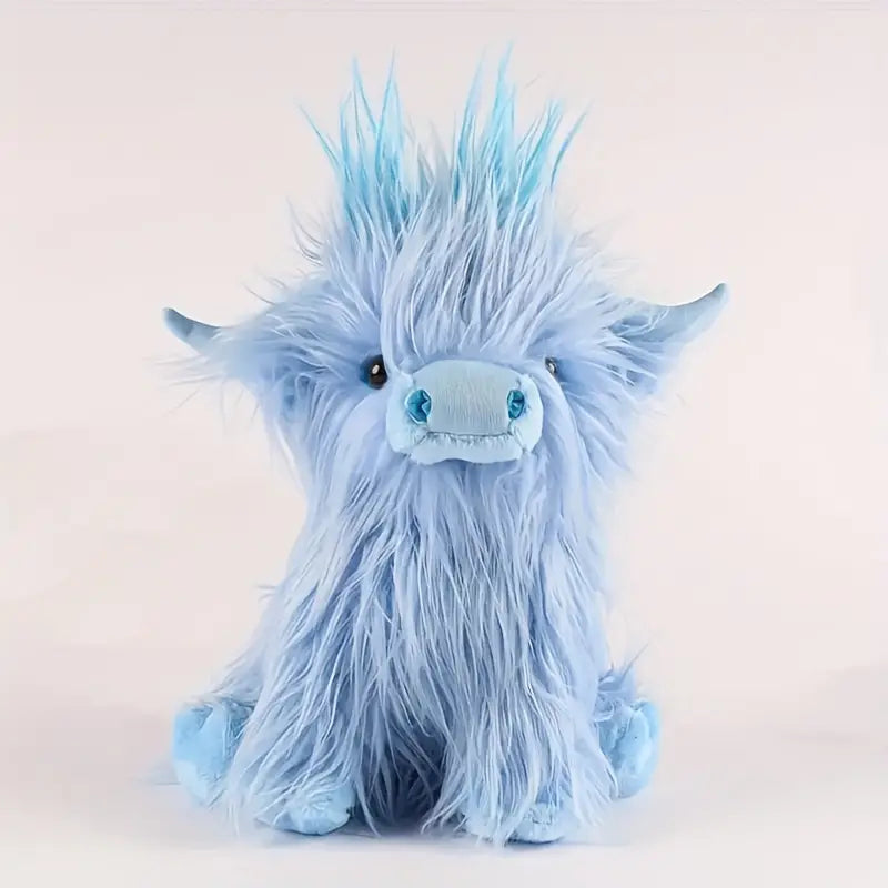 Hooglandkoe Knuffel 25cm – Zacht Pluche Speeltier in Blauw, Bruin, Wit of Zwart | Sansoti