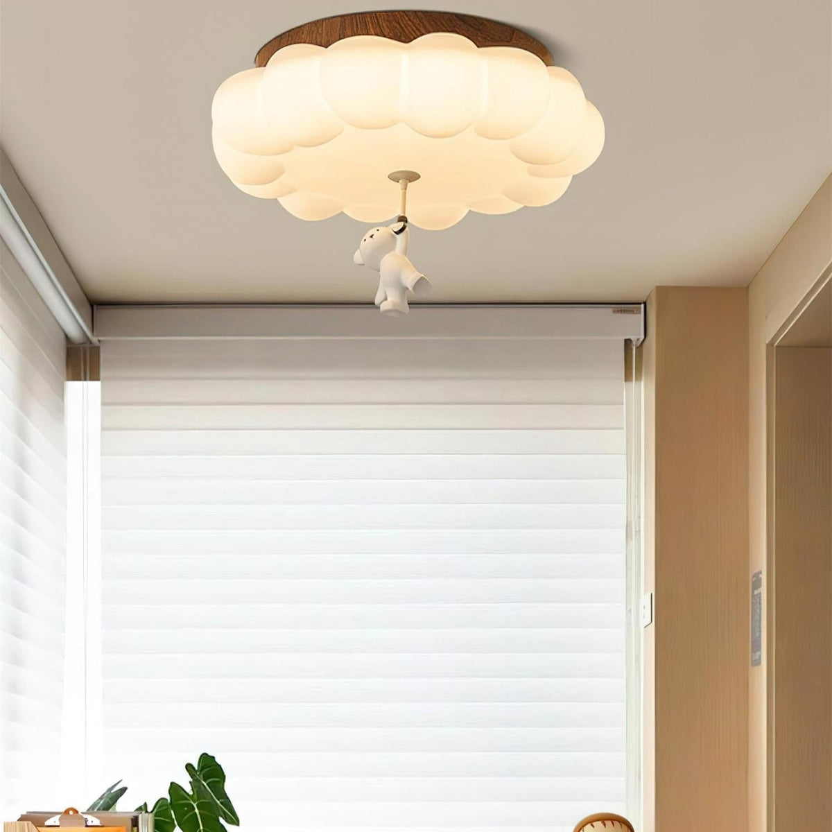 Plafonnier pour chambre d’enfant, ours, gâteau, nuage, acrylique, lumière chaude, encastré, décoratif, suspension en forme de peluche, chambre de 5-10m² | Sansoti