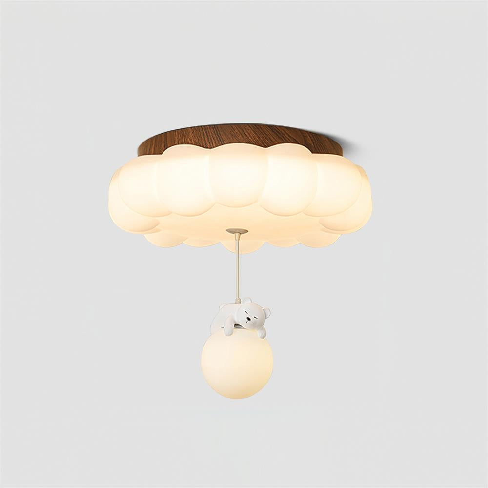 Plafonnier pour chambre d’enfant, ours, gâteau, nuage, acrylique, lumière chaude, encastré, décoratif, suspension en forme de peluche, chambre de 5-10m² | Sansoti