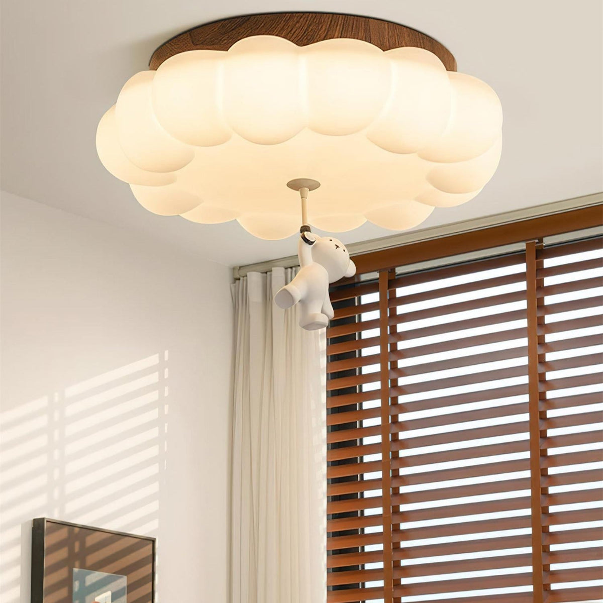 Plafonnier pour chambre d’enfant, ours, gâteau, nuage, acrylique, lumière chaude, encastré, décoratif, suspension en forme de peluche, chambre de 5-10m² | Sansoti
