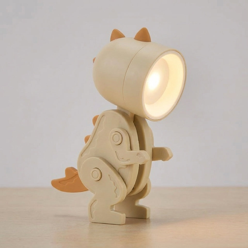 Bureaulamp Dinosaurus Opvouwbaar LED Warm Licht Draagbaar Clip Groen Blauw Roze Geel Speels Kinderkamer Kantoor Compact Reislamp USB | Sansoti