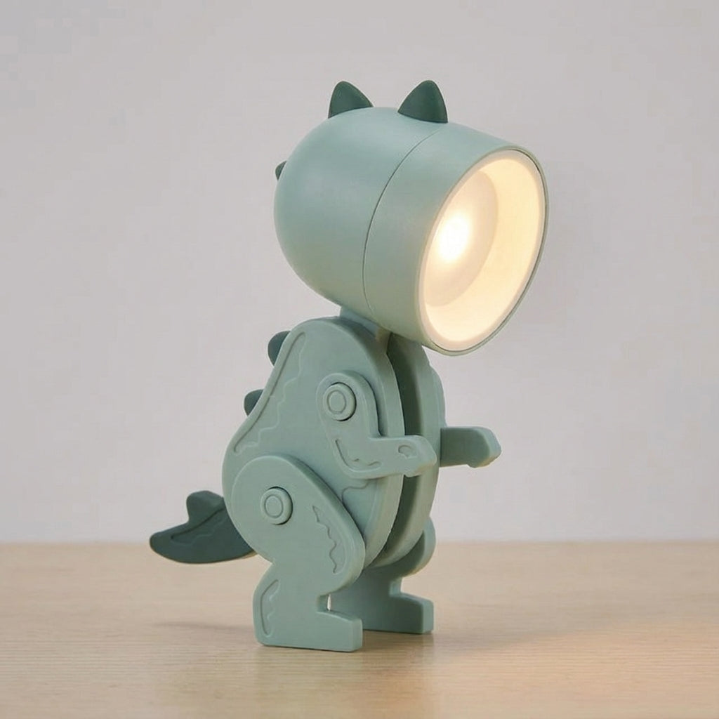 Bureaulamp Dinosaurus Opvouwbaar LED Warm Licht Draagbaar Clip Groen Blauw Roze Geel Speels Kinderkamer Kantoor Compact Reislamp USB | Sansoti