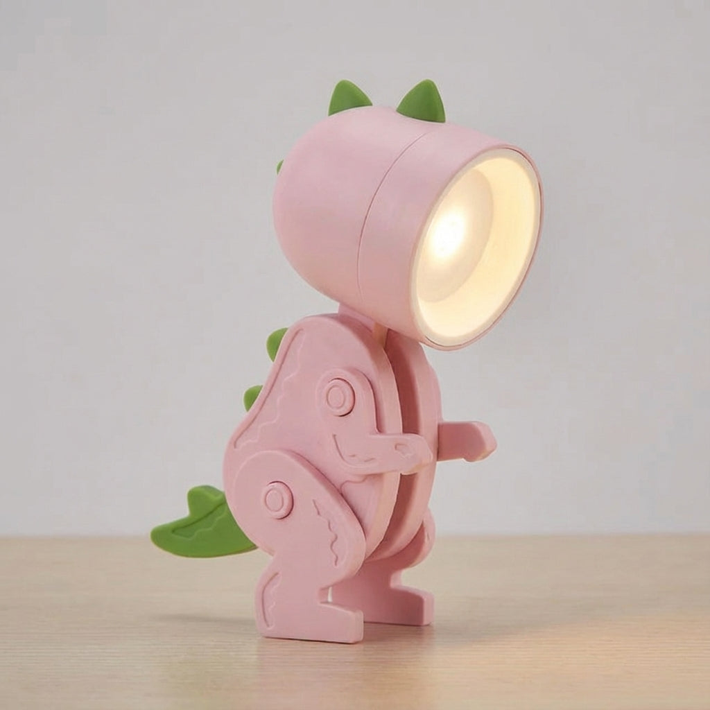 Bureaulamp Dinosaurus Opvouwbaar LED Warm Licht Draagbaar Clip Groen Blauw Roze Geel Speels Kinderkamer Kantoor Compact Reislamp USB | Sansoti