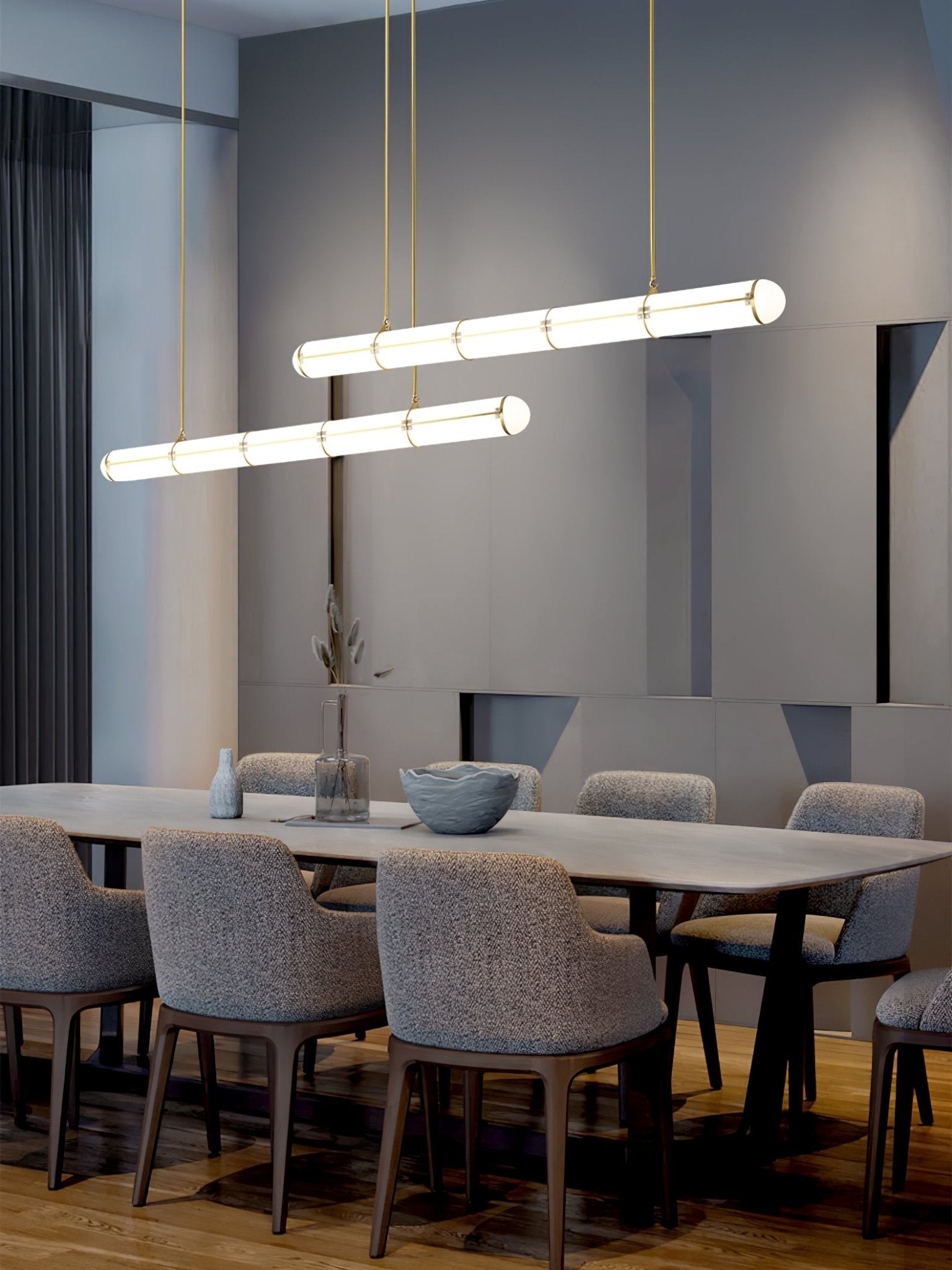 Eindloze Cilindrische Hanglamp Moderne Lineaire Verlichting voor Eettafel en Woonkamer Geïntegreerde LED Zwevende Lichtlijn Architectonische Verlichting | Sansoti
