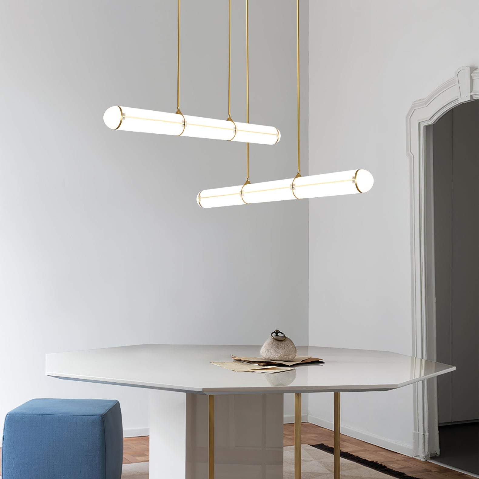 Eindloze Cilindrische Hanglamp Moderne Lineaire Verlichting voor Eettafel en Woonkamer Geïntegreerde LED Zwevende Lichtlijn Architectonische Verlichting | Sansoti