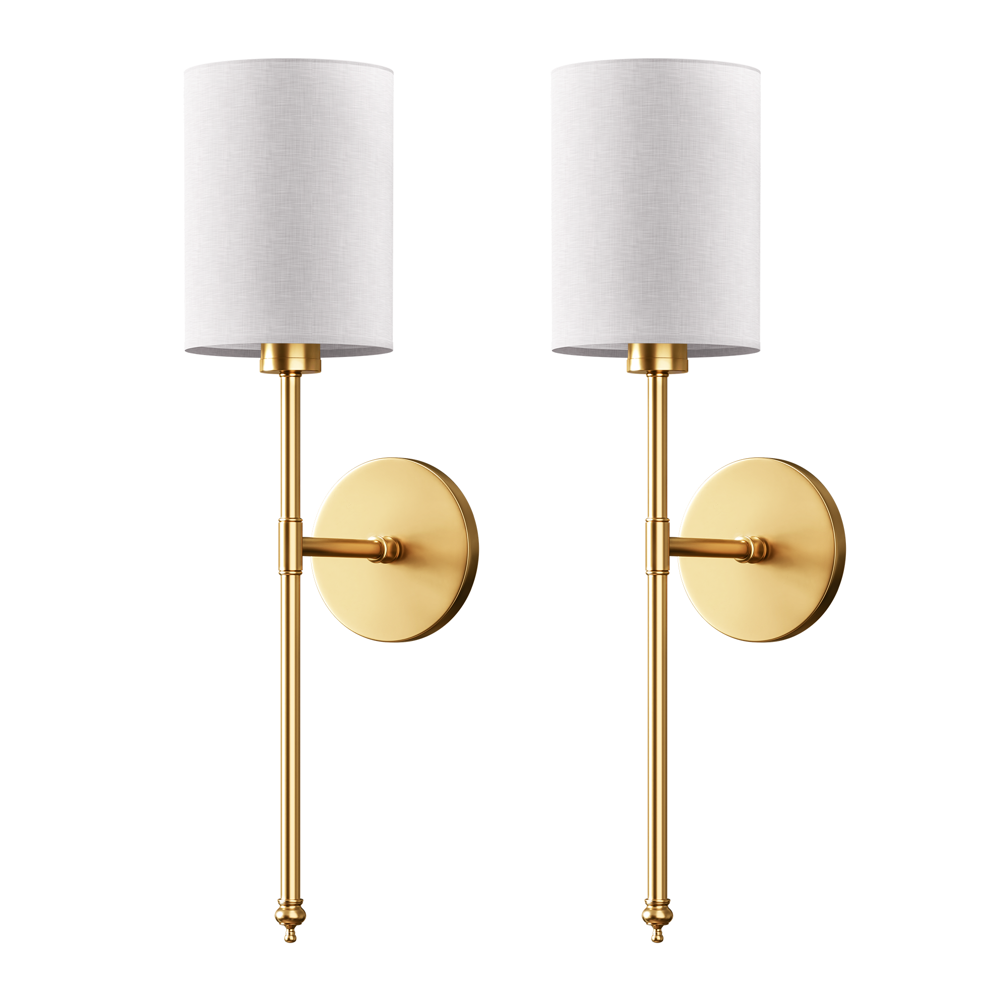 Wandlamp Goud Witte Cilinderkap Set 2 Draadloos Afstandsbediening Dimbaar RGB Slaapkamer | Sansoti