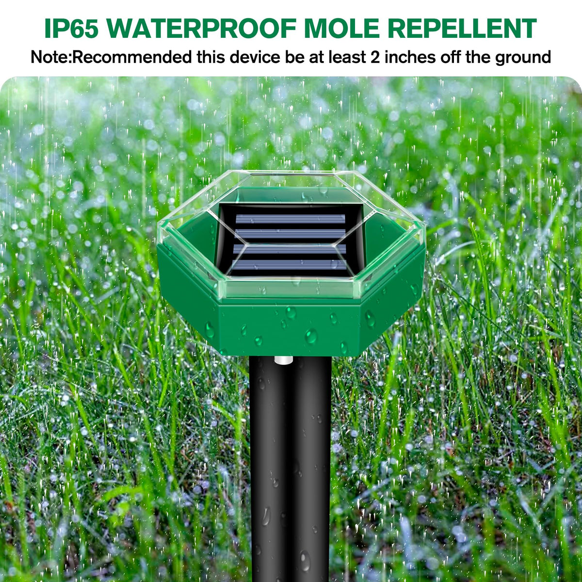 Ultraschall-Maulwurfvertreiber mit Solarenergie, 4 Stück, tierfreundlicher, wasserdichter Gartenschutz, IP65 | Sansoti