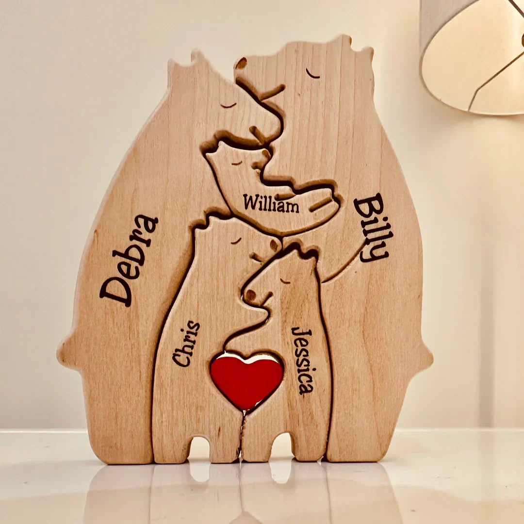 Figurines de famille en bois 12-17 cm Bois naturel Fait main Décoration scandinave pour le salon Figurine familiale | Sansoti