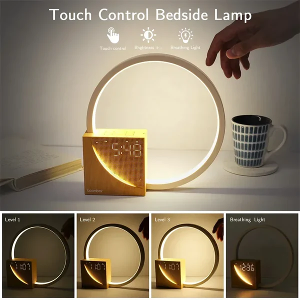 Touch Alarm Clock with Night Light – Touch Control Lighting and Alarm Function White Bedroom | Sansoti