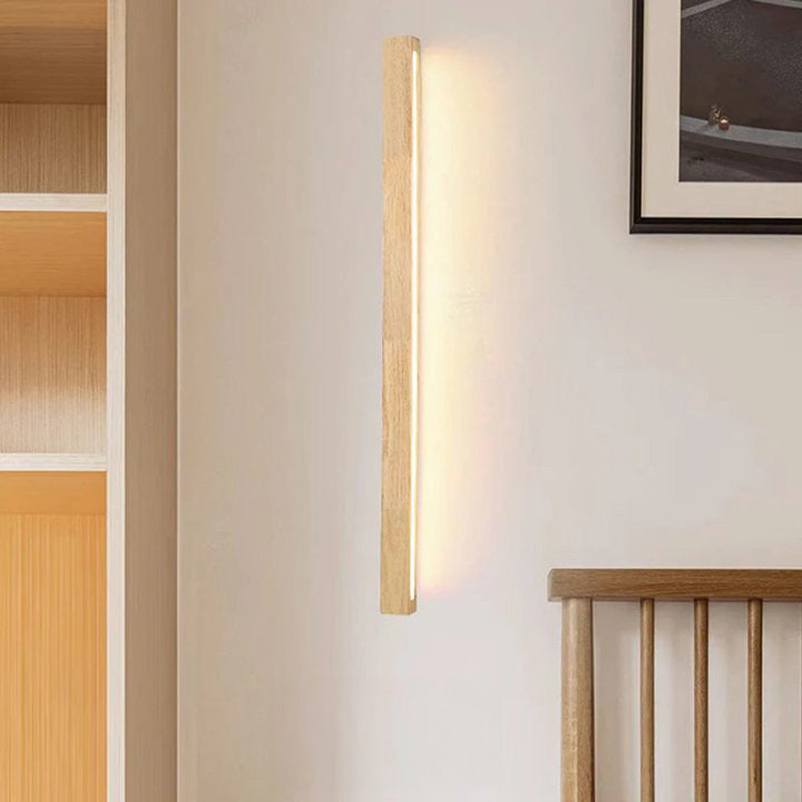 LED Wandleuchte Holz Linear Warmweiß Badezimmer Schlafzimmer Wandbeleuchtung Modern Minimalistisch Lichtleiste | Restfield