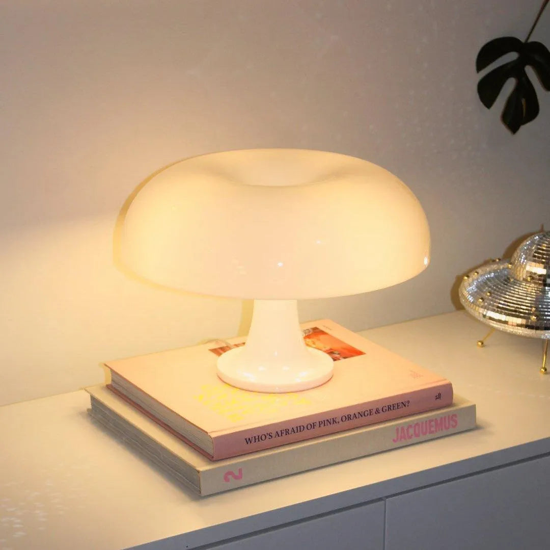 Lampe de table Acrylique Champignon Design Blanc 32cm Lampe de chevet Chambre Éclairage d'ambiance | Restfield