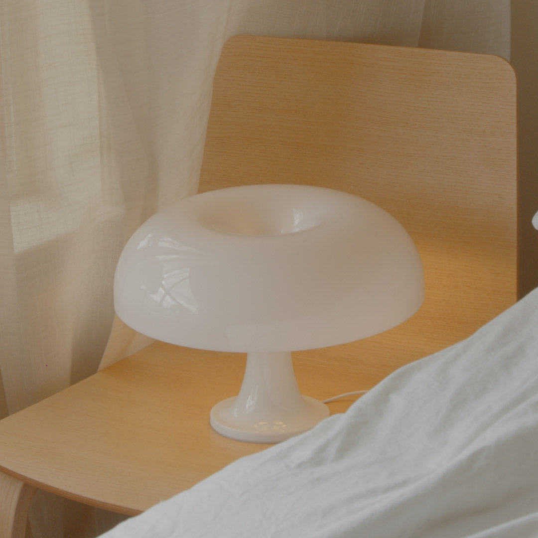 Lampe de table Acrylique Champignon Design Blanc 32cm Lampe de chevet Chambre Éclairage d'ambiance | Restfield