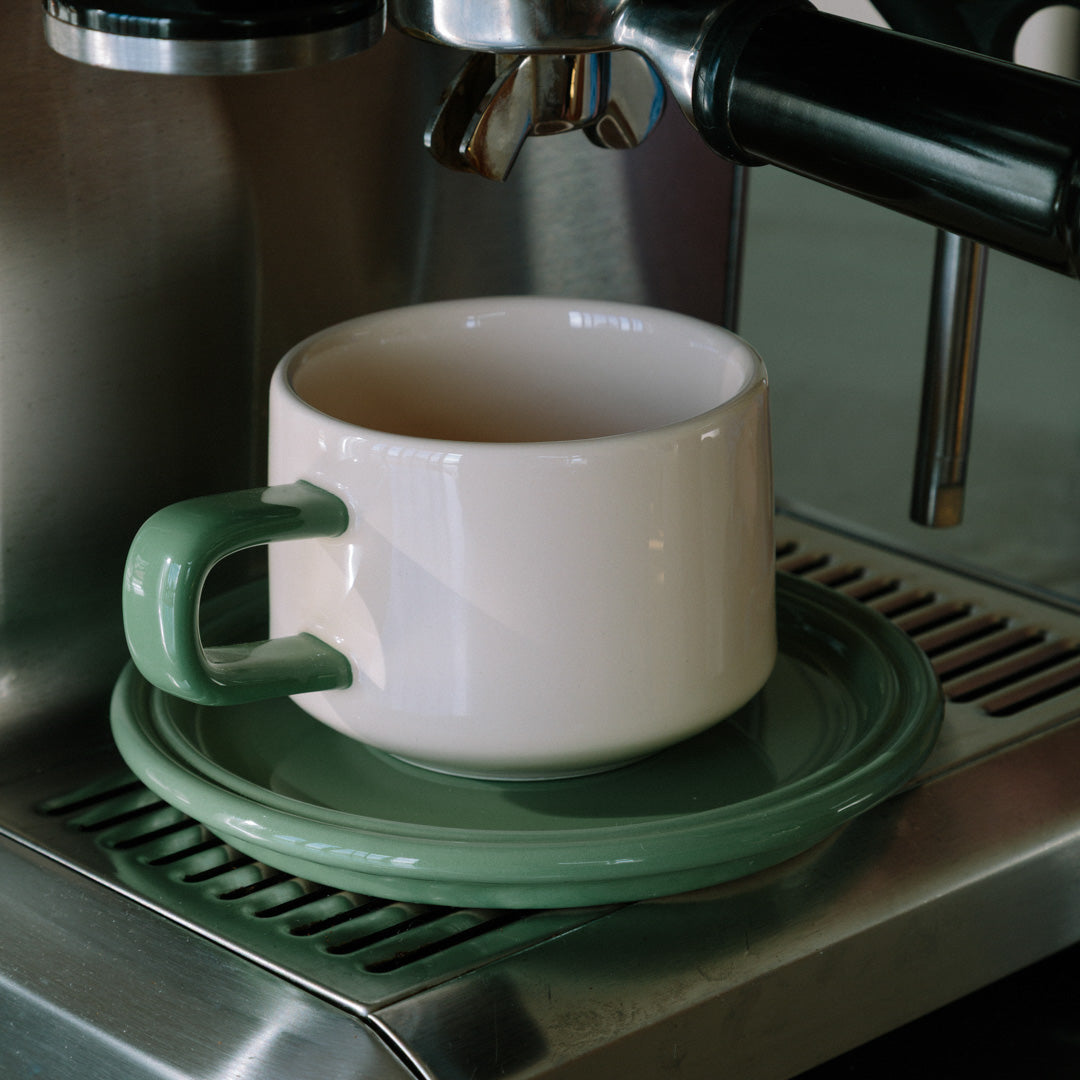 Tasse und Untertasse Keramik Bunt Klassisch Kaffee Tee Kakao Premium Geschirr Set | Restfield