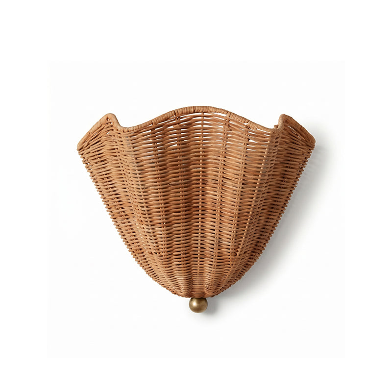 Wandleuchte Rattan Naturbraun E26 E27 LED-Fassung Innenbeleuchtung Boho-Stimmungsleuchte Dekorativ | Sansoti