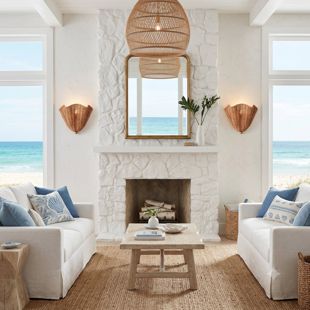 Wandleuchte Rattan Naturbraun E26 E27 LED-Fassung Innenbeleuchtung Boho-Stimmungsleuchte Dekorativ | Sansoti