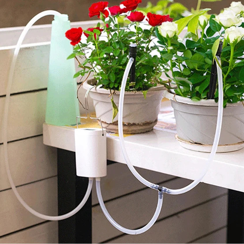 Automatic Drip Irrigation System for Houseplants with Timer Adjustable Hoses Garden Vacation Watering | Sansoti