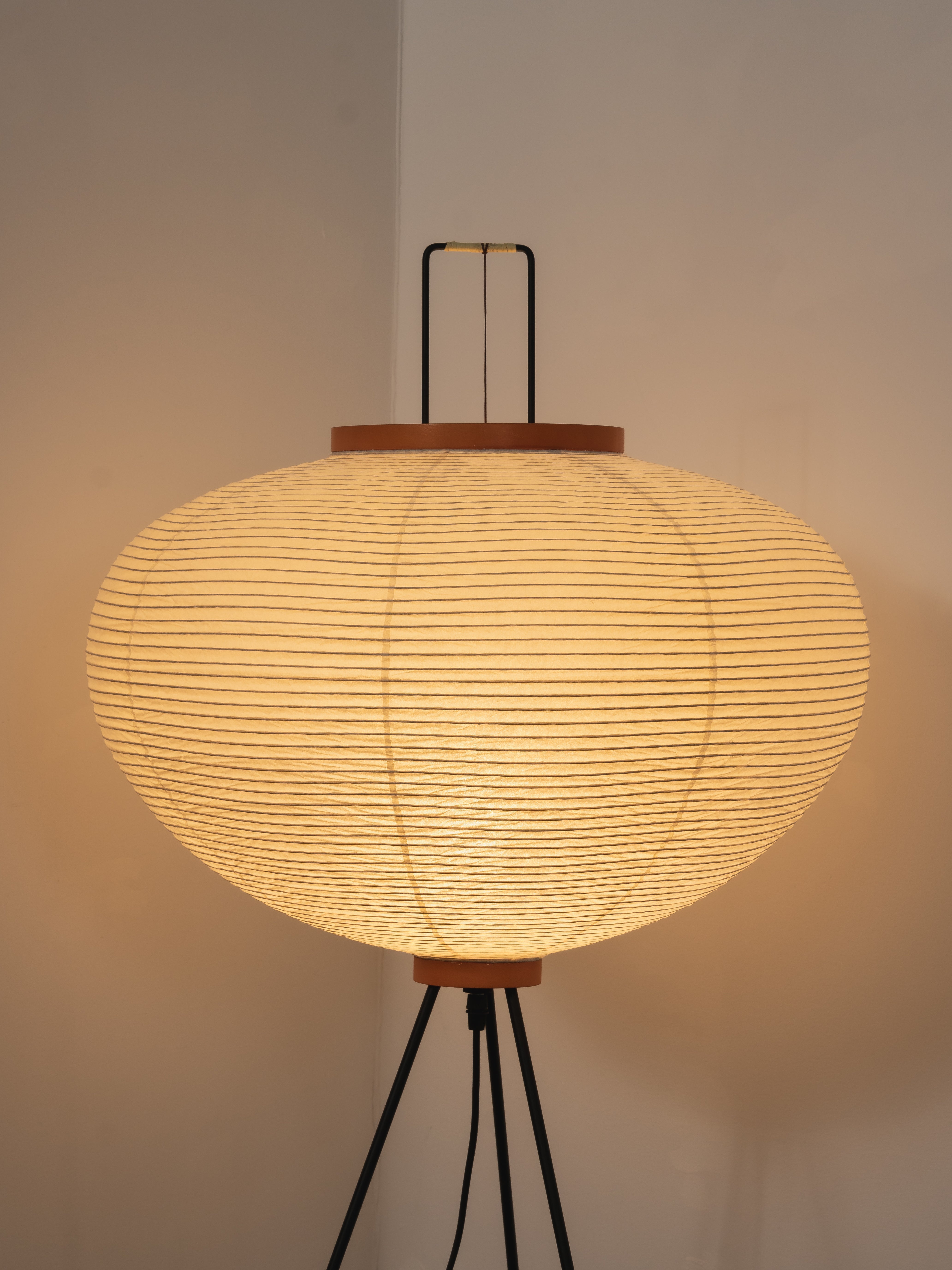 Lampadaire Akari Papier de Mûrier Métal Style Japonais Salon | Restfield