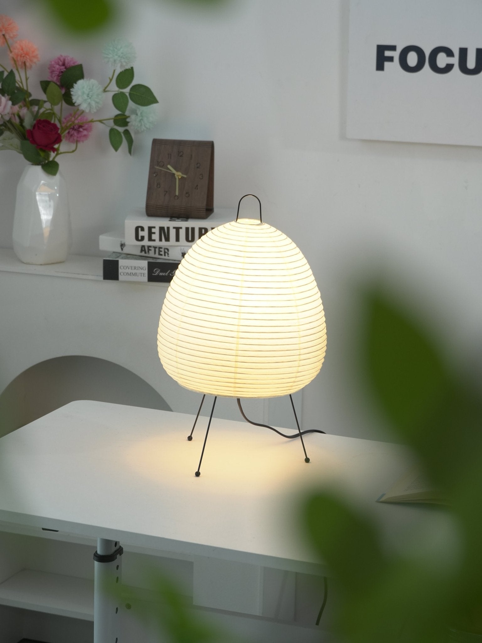 Japanse Lantaarn Tafellamp met Handgemaakt Moerbeipapier Scherm – 8 Maten – E26 Fitting – Plug & Play met 150 cm Snoer – Inspiratie 1951 Akari Lantaarns | Sansoti