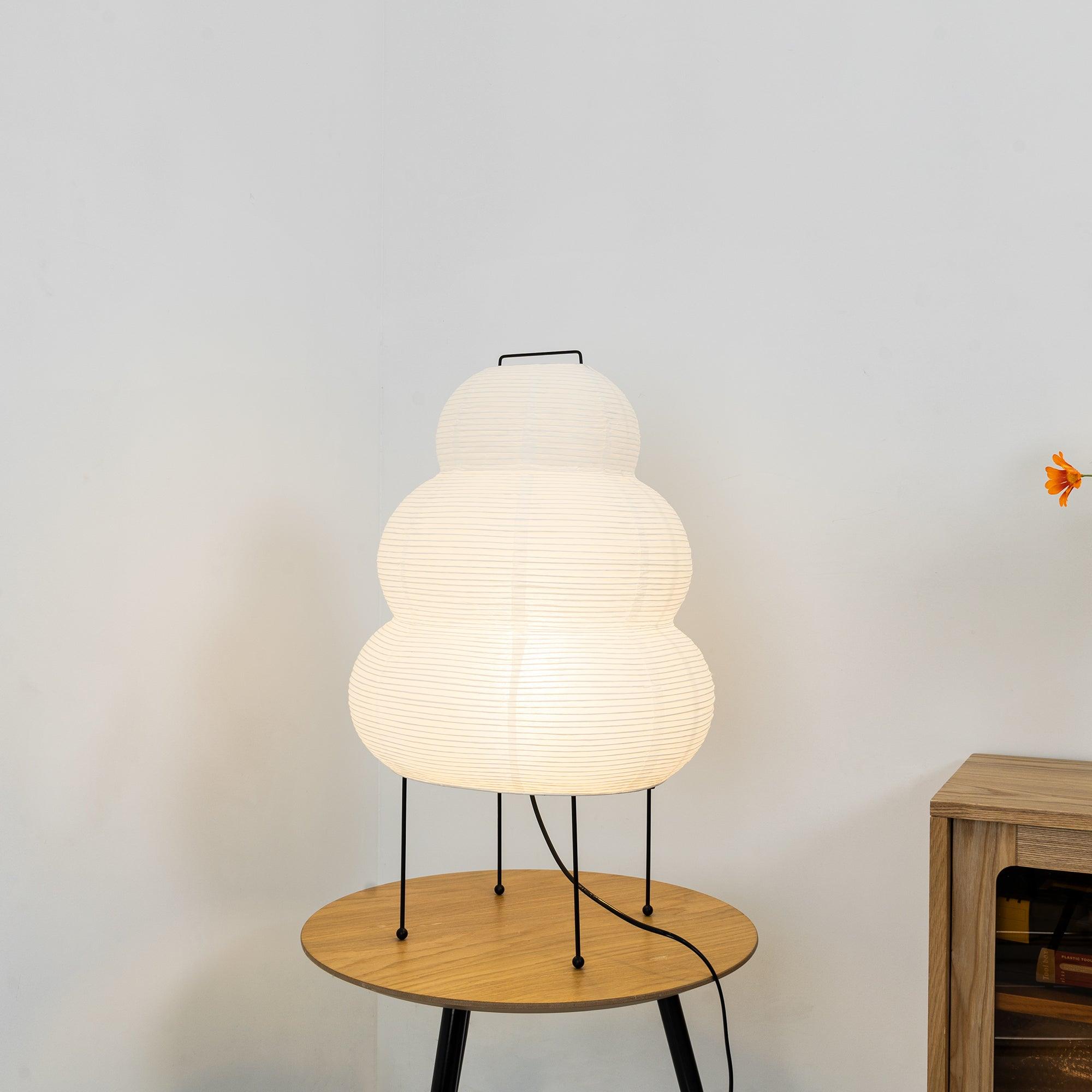 Japanse Lantaarn Tafellamp met Handgemaakt Moerbeipapier Scherm – 8 Maten – E26 Fitting – Plug & Play met 150 cm Snoer – Inspiratie 1951 Akari Lantaarns | Sansoti