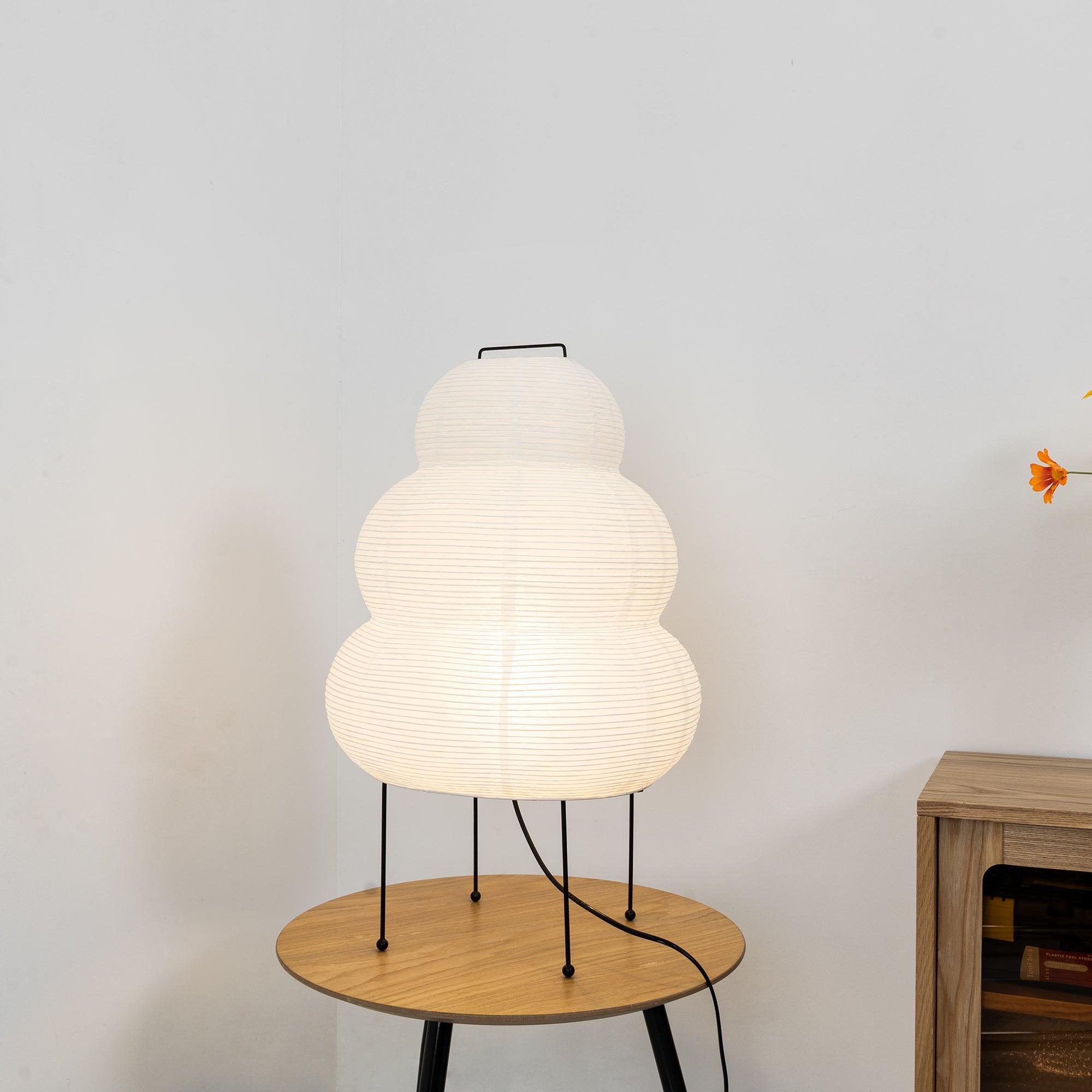 Japanse Lantaarn Tafellamp met Handgemaakt Moerbeipapier Scherm – 8 Maten – E26 Fitting – Plug & Play met 150 cm Snoer – Inspiratie 1951 Akari Lantaarns | Sansoti