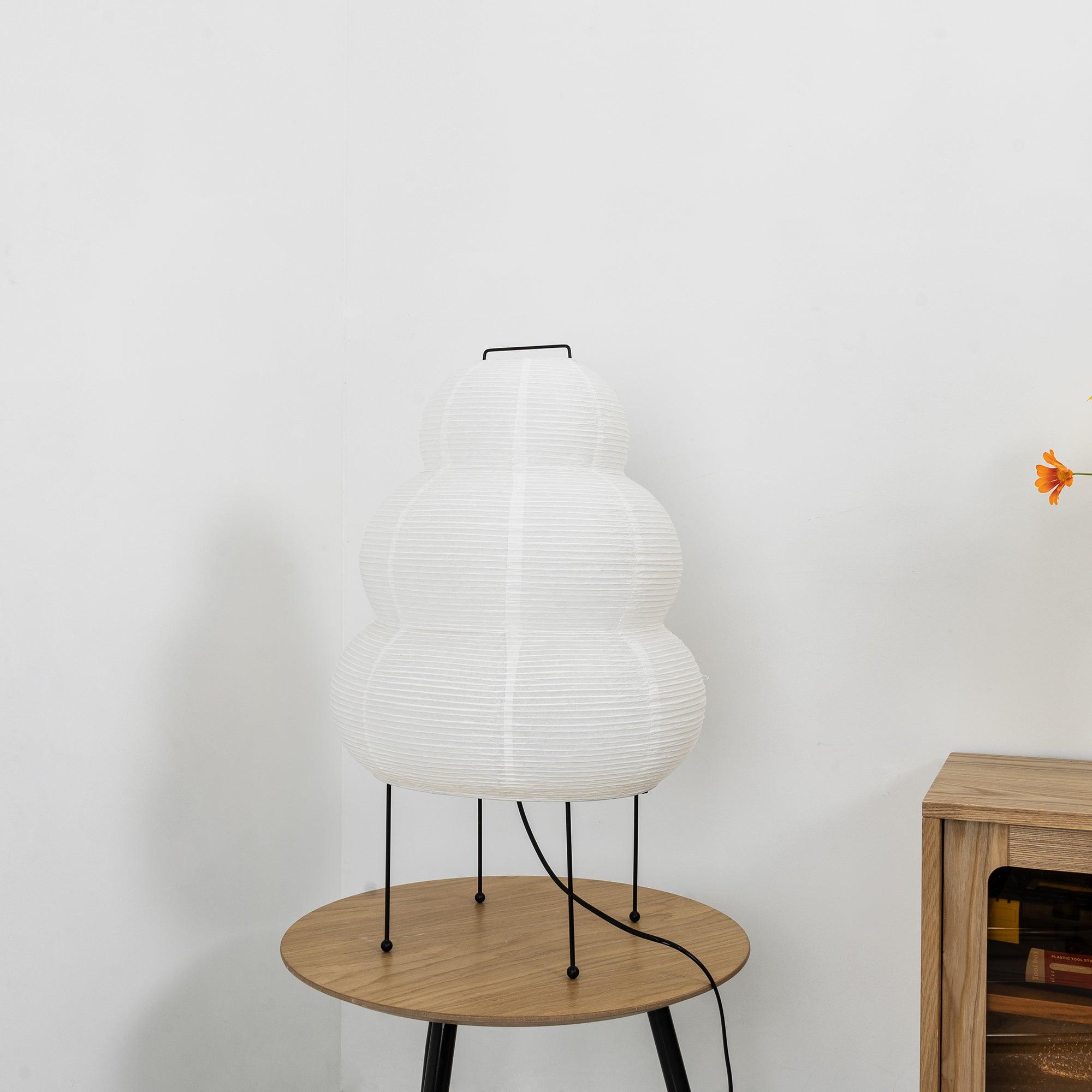 Japanse Lantaarn Tafellamp met Handgemaakt Moerbeipapier Scherm – 8 Maten – E26 Fitting – Plug & Play met 150 cm Snoer – Inspiratie 1951 Akari Lantaarns | Sansoti