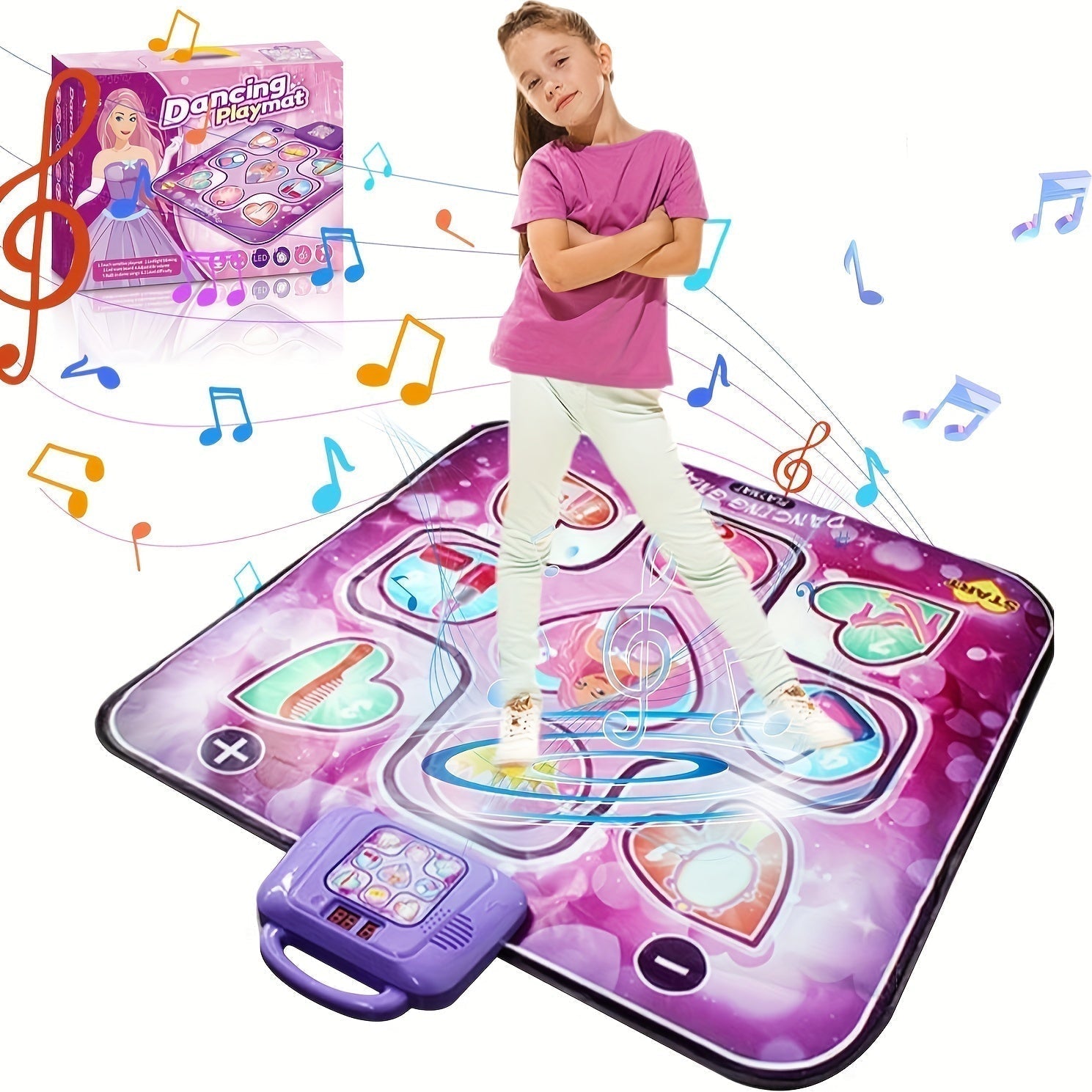 Interactieve Dansmat voor Kinderen met Score-Functie | Muziekmat | Bewegingsmat Spelend Leren Roze | Sansoti