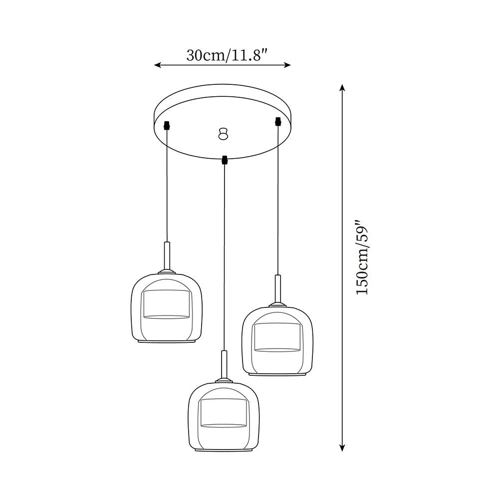 Rookglas Hanglamp Minimalistisch Design Dimbaar E27 Fitting Eettafel Woonkamer Plafondverlichting Eetkamer | Sansoti