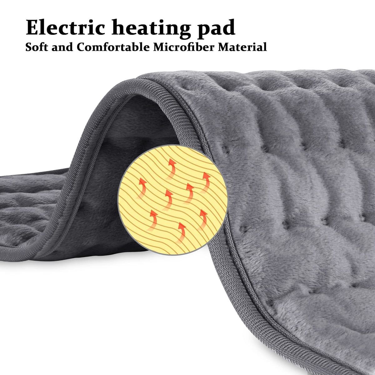Electric Heating Pad with 10 Temperature Settings and Timer for Back Neck Abdomen Legs Pain Relief | Sansoti