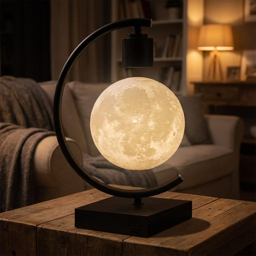 Zwevende Maanlamp Magnetisch Leviterend LED Dimbaar Ø14cm Woonkamer Slaapkamer Bureaulamp Nachtlamp Cadeau Sfeerverlichting | Sansoti
