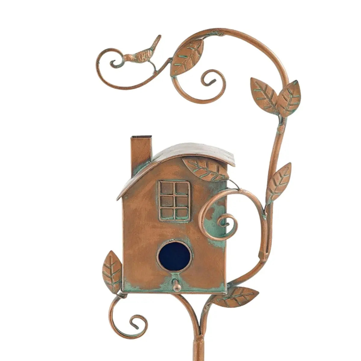 Metalen Vogelhuisje op Tuinsteker Vintage Stijl Tuindecoratie 5 Varianten Ornament Decoratief voor Tuin Patio Terras | Sansoti