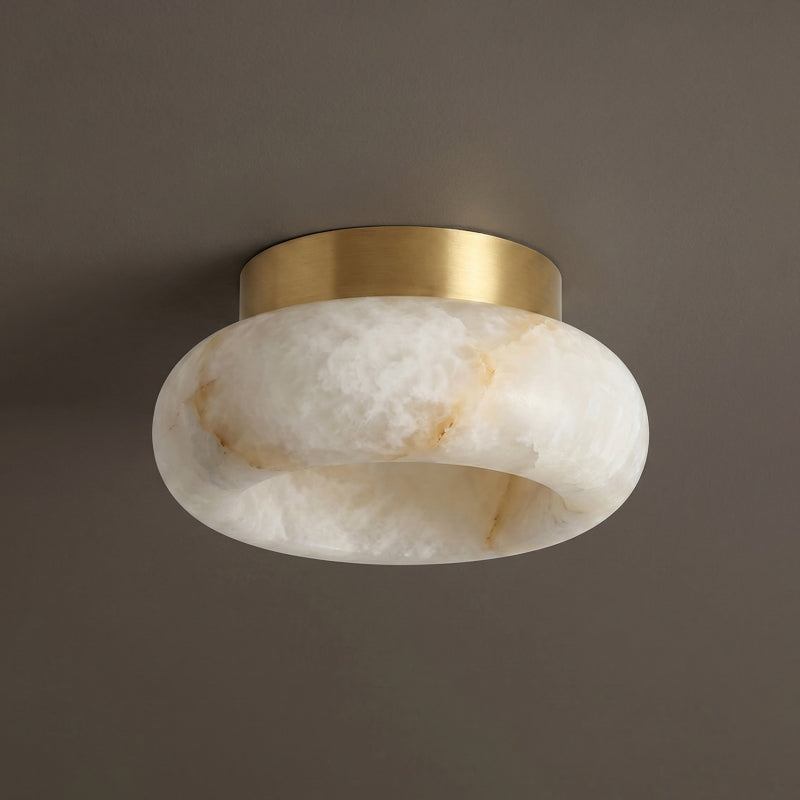 Plafondlamp Messing Albast Geïntegreerde LED 3 Formaten Elegant Sfeerlicht Klassiek Retro Verlichting | Sansoti