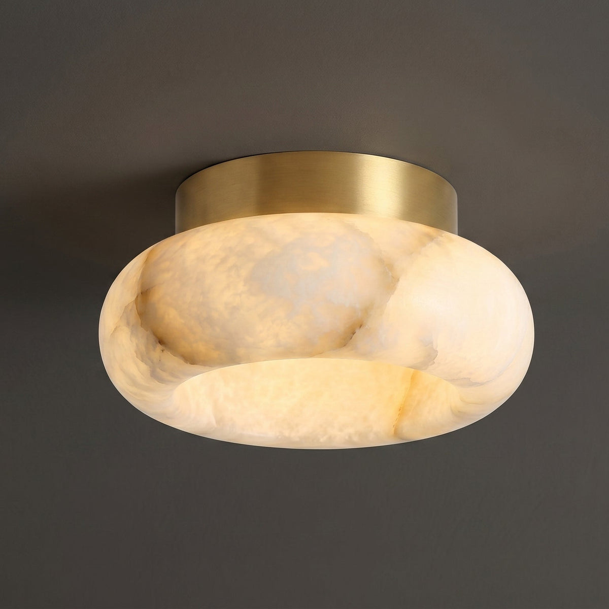 Plafondlamp Messing Albast Geïntegreerde LED 3 Formaten Elegant Sfeerlicht Klassiek Retro Verlichting | Sansoti