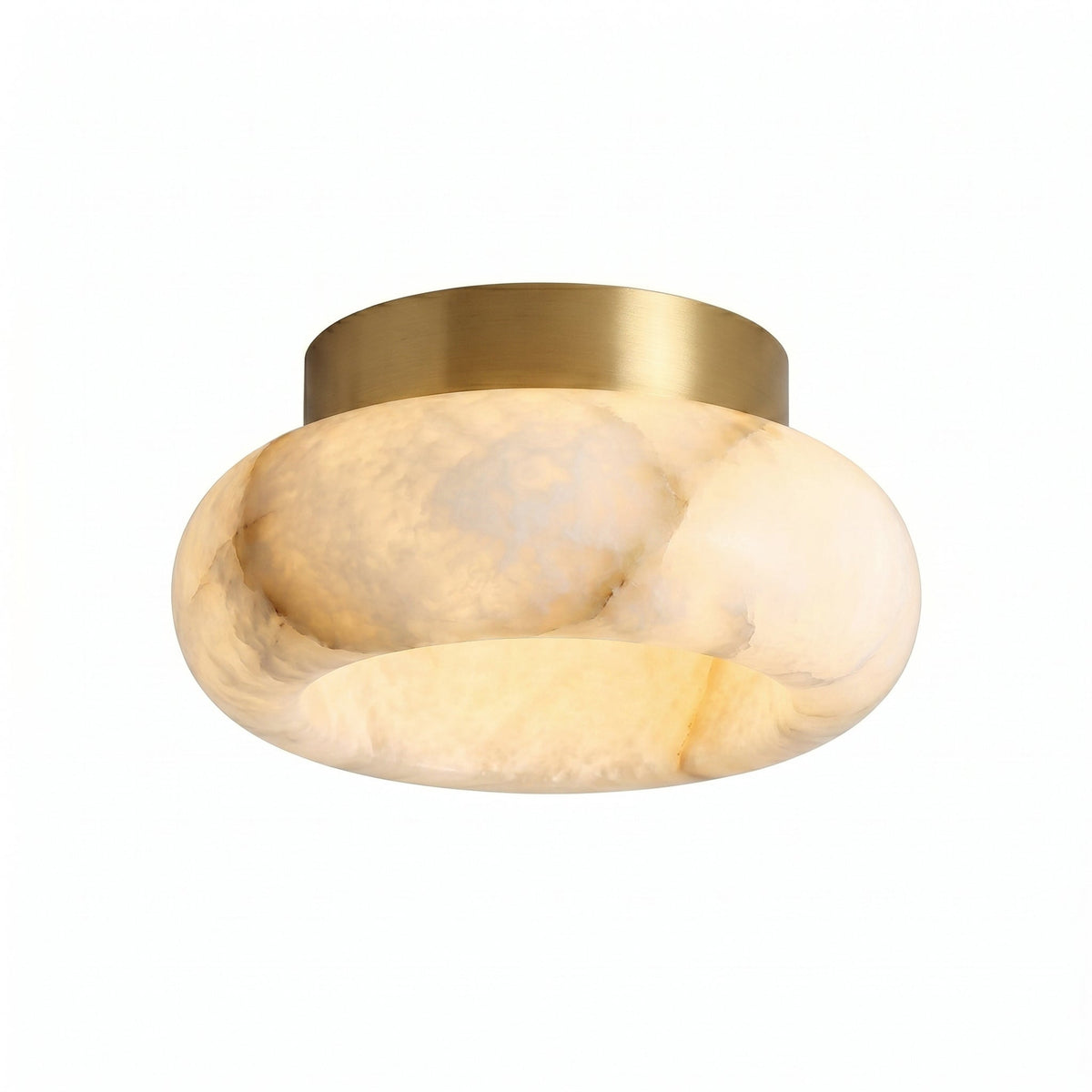 Plafondlamp Messing Albast Geïntegreerde LED 3 Formaten Elegant Sfeerlicht Klassiek Retro Verlichting | Sansoti