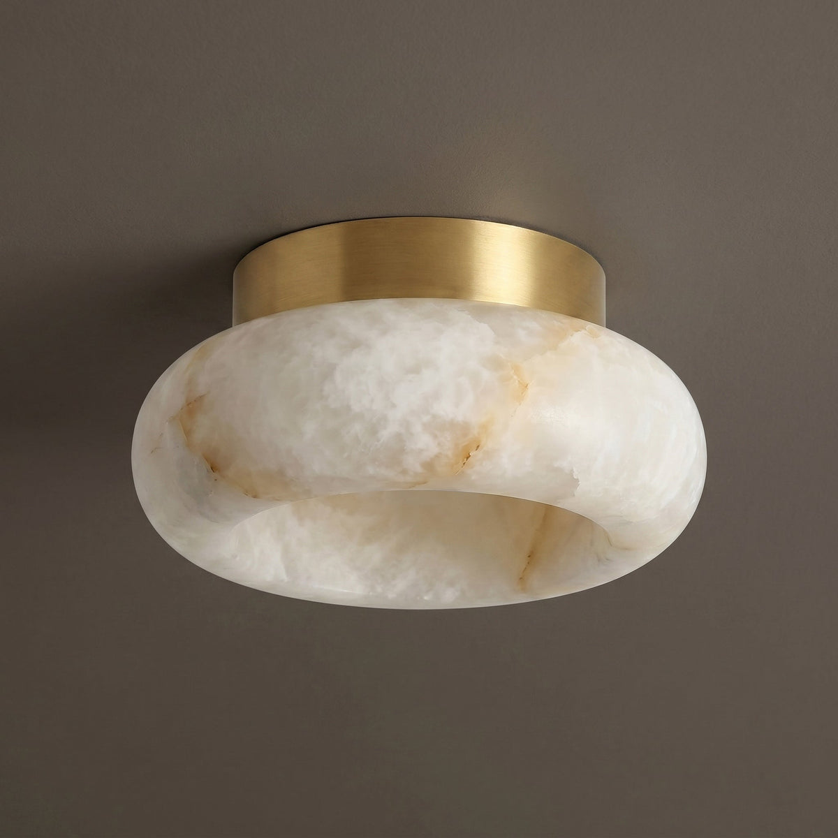 Plafondlamp Messing Albast Geïntegreerde LED 3 Formaten Elegant Sfeerlicht Klassiek Retro Verlichting | Sansoti