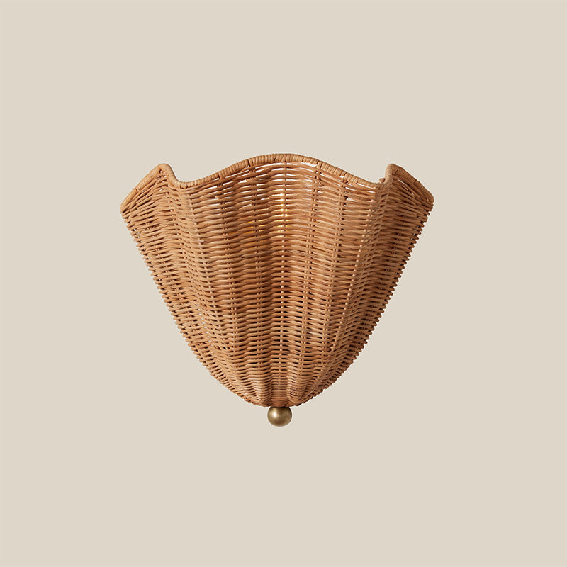 Wandleuchte Rattan Naturbraun E26 E27 LED-Fassung Innenbeleuchtung Boho-Stimmungsleuchte Dekorativ | Sansoti