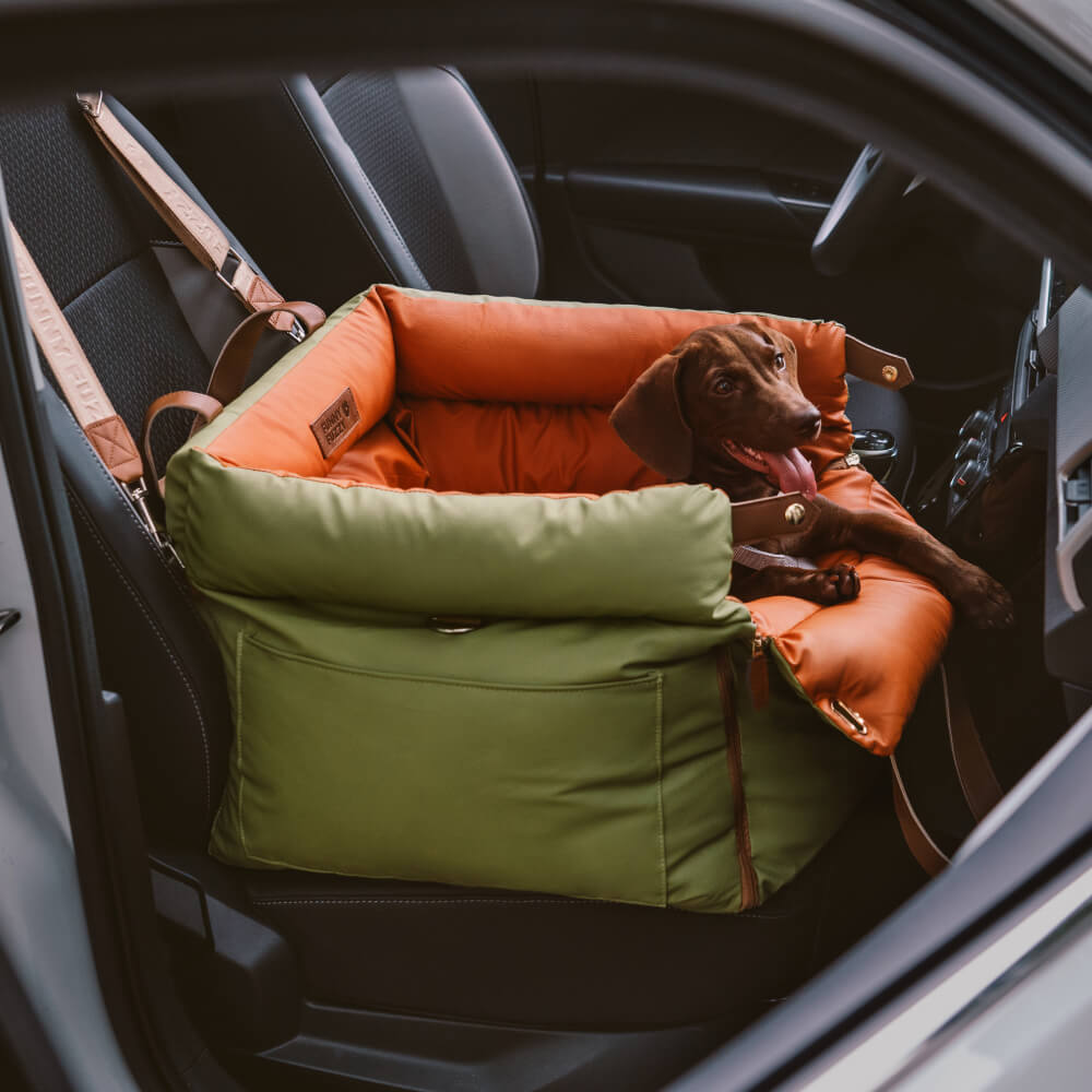 Car Dog Bed Travel Bag Safe & Comfortable Black Gray Orange Beige Car Dog Bed for Small to Medium-Sized Dogs | Sansoti