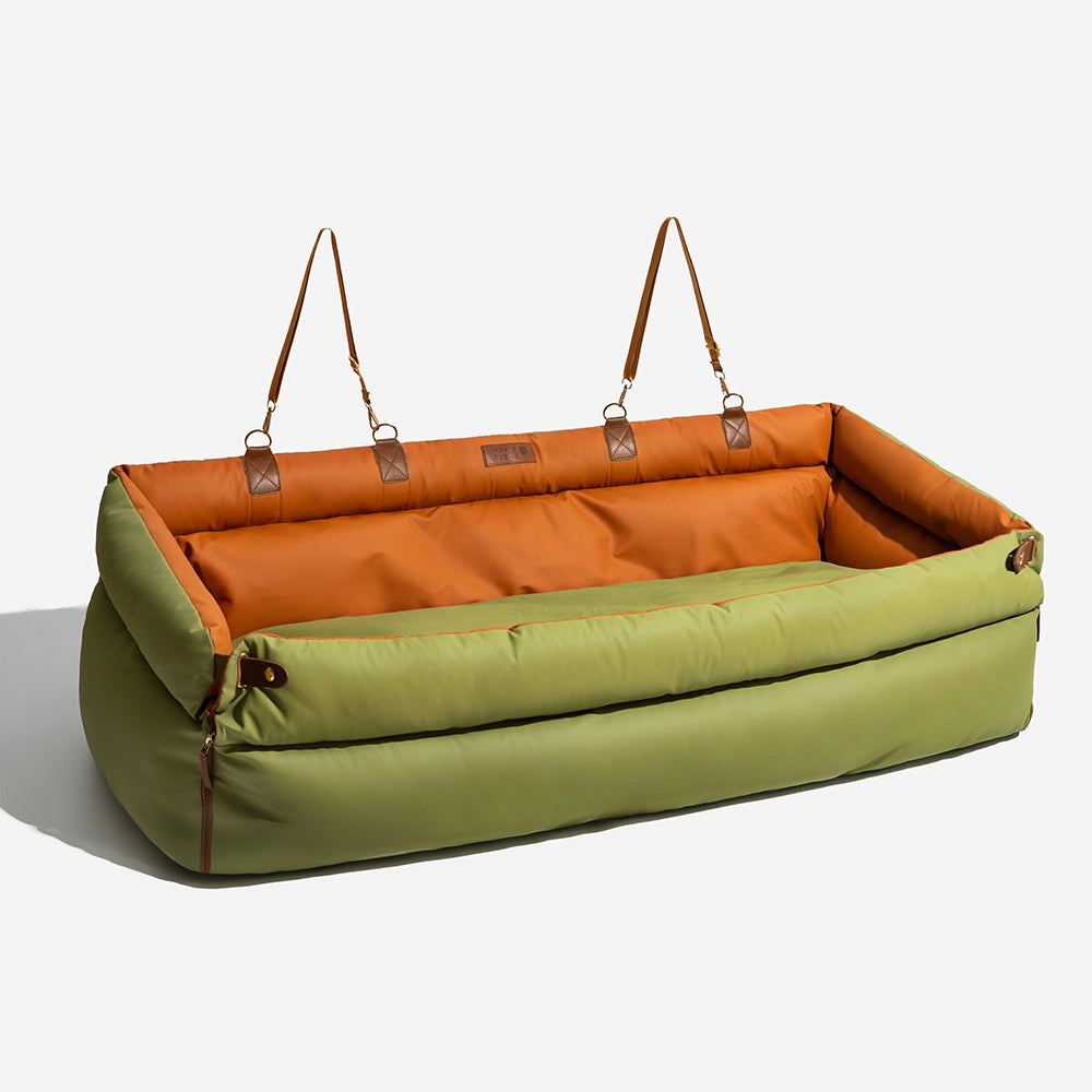 Hondenautostoel Luxe Kunstleer Reismand Large Deluxe Veilig & Comfortabel voor Middelgrote Grote Honden | Sansoti