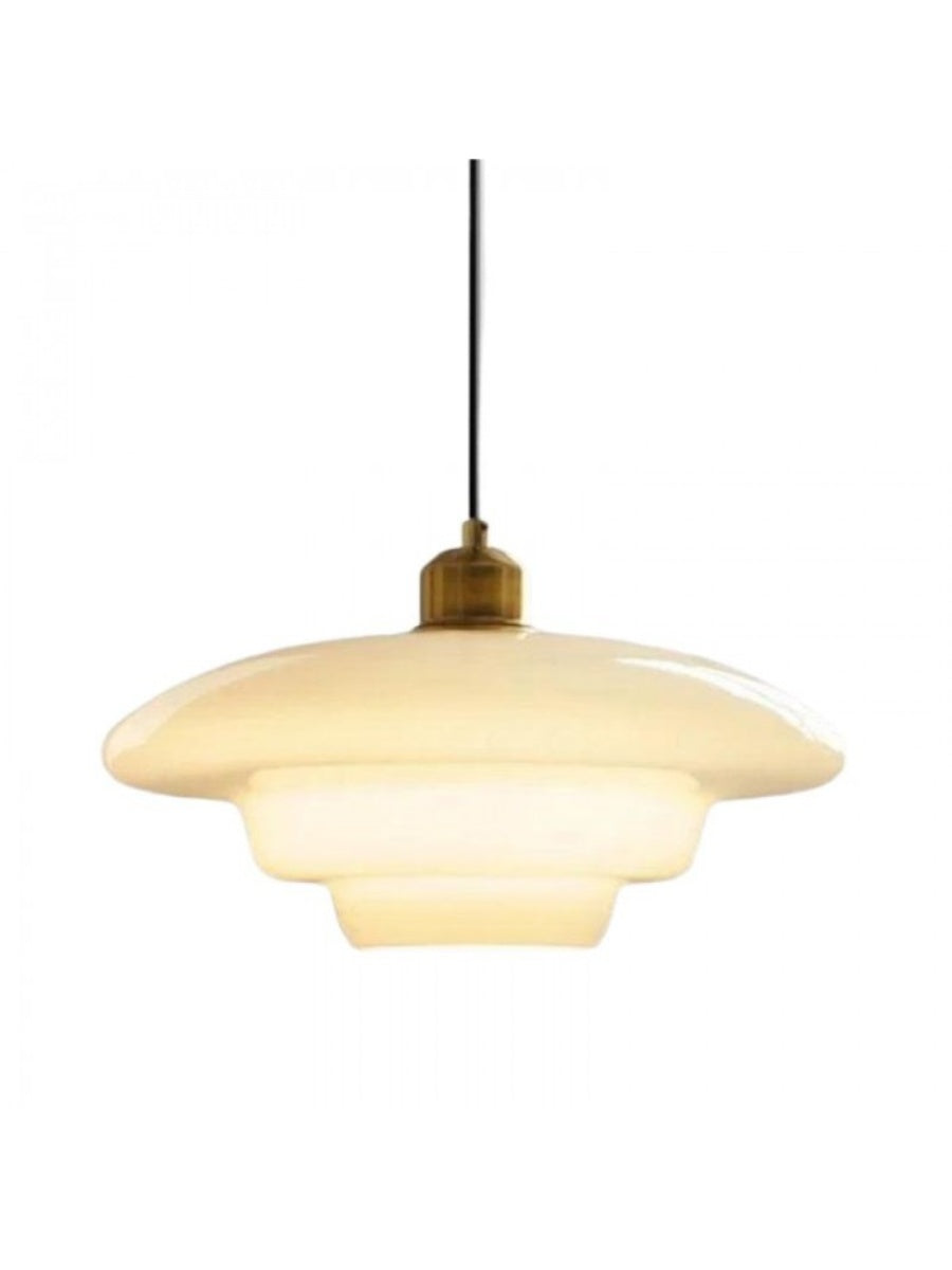 Glazen Hanglamp met Gelaagd Design – Melkwit Matglas voor Eetkamer en Woonkamer | Sansoti