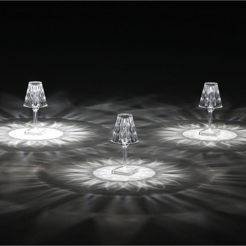 Lampe de table Cristal Dimmable Toucher 3 niveaux Rechargeable Design | Restfield