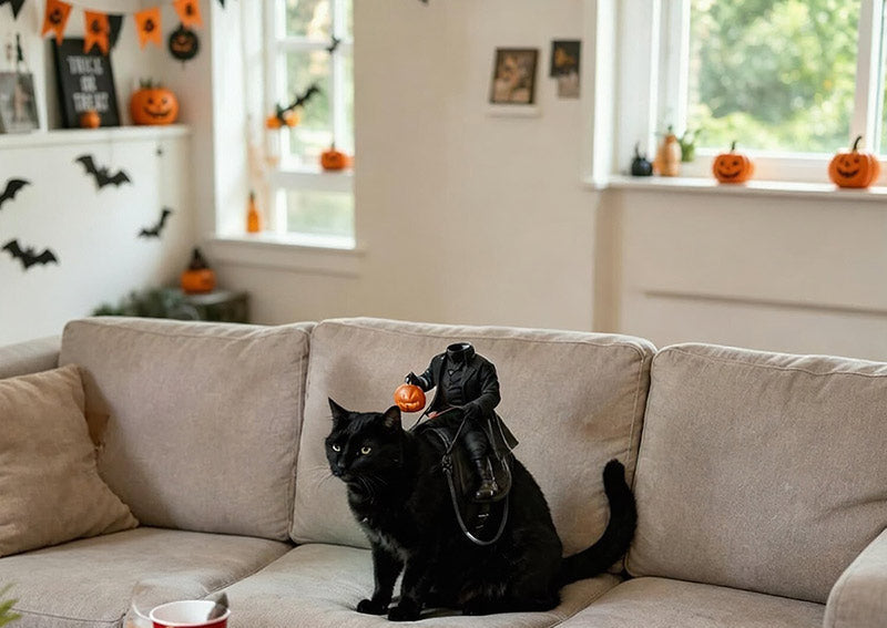 Halloween Pet Costume 3D Pumpkin with Headless Horseman Motif for Dogs and Cats Photoshoot Party Dress-Up | Sansoti