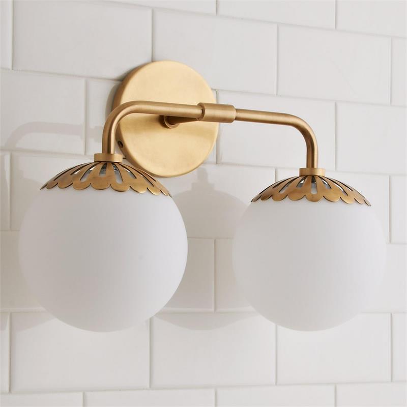 Applique murale Art déco avec abat-jour floral et globe en verre – éclairage mural design en laiton, noir ou nickel pour salon et salle de bain | Restfield