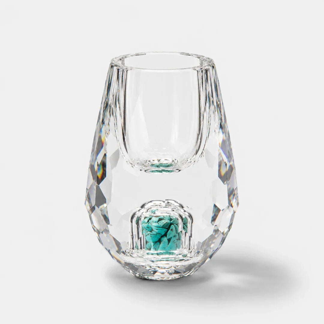 Hand-cut Shot Glass with Gold Foil Base 15ml Crystal Glass Shooter for Spirits Vodka Whisky Bar | Sansoti