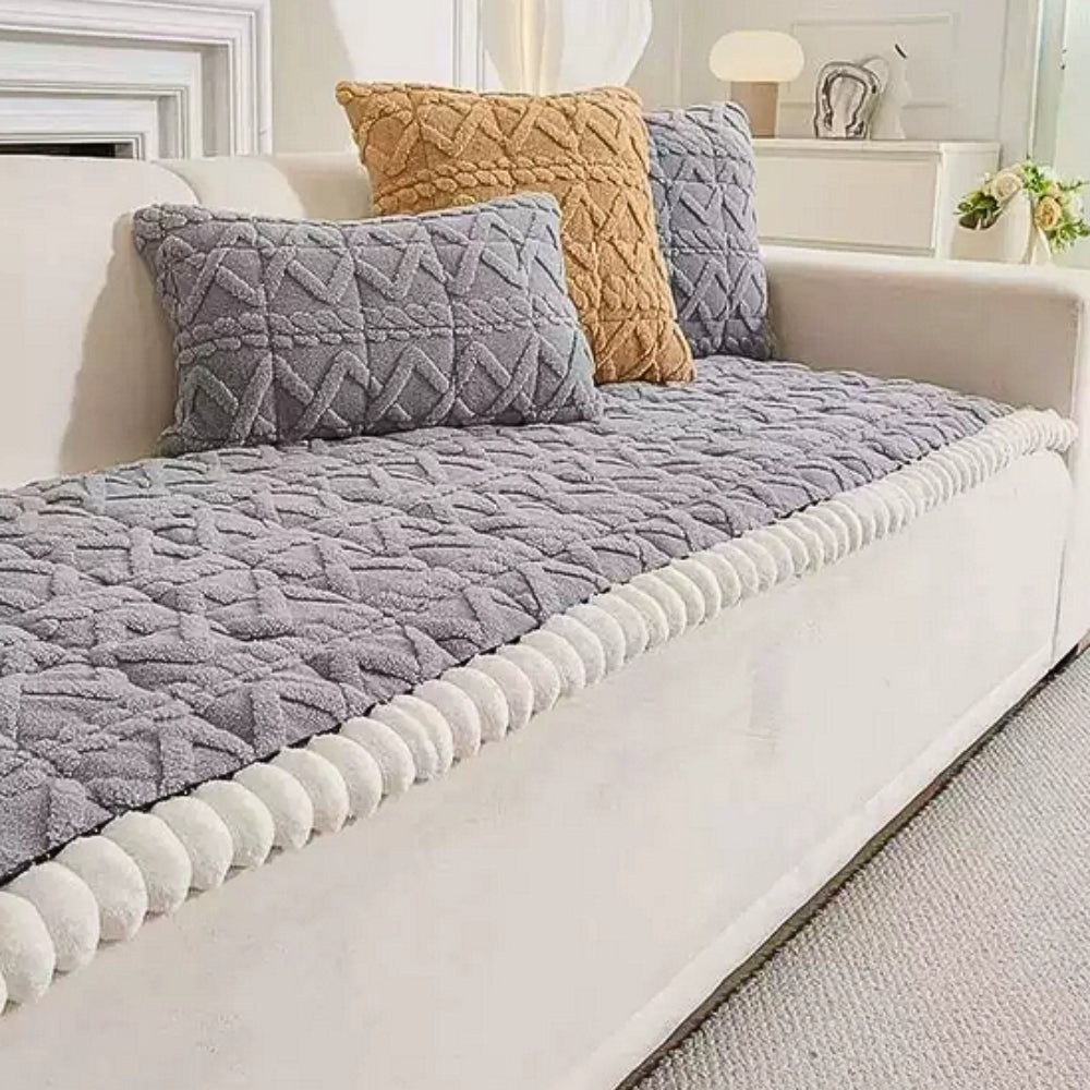 Sherpa Bankbeschermhoes – Gequilt Microfiber Bankovertrek met Anti-Slip voor 1-Zits 2-Zits 3-Zits 4-Zits Banken – Bescherming tegen Vlekken Stof Slijtage | Sansoti