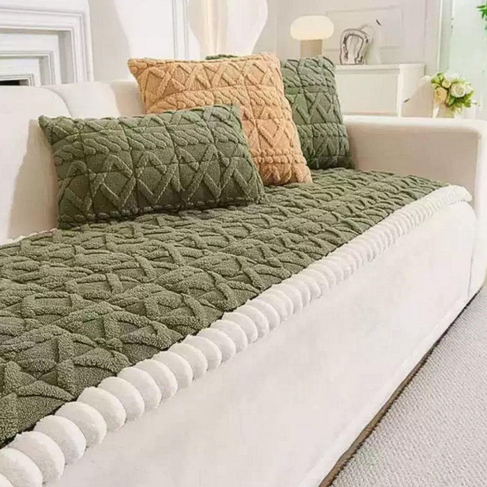 Sherpa Bankbeschermhoes – Gequilt Microfiber Bankovertrek met Anti-Slip voor 1-Zits 2-Zits 3-Zits 4-Zits Banken – Bescherming tegen Vlekken Stof Slijtage | Sansoti