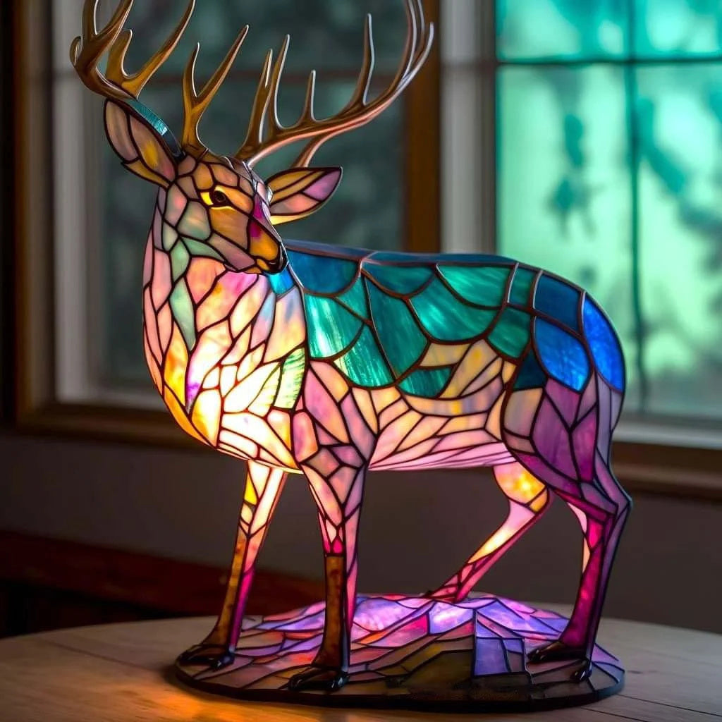 Stimmungsvolle LED-Tierlampe Tischlampe aus Metall und Kunstharz 15 cm Schlafzimmer Wohnzimmer Dekorative batteriebetriebene Nachtlampe | Sansoti