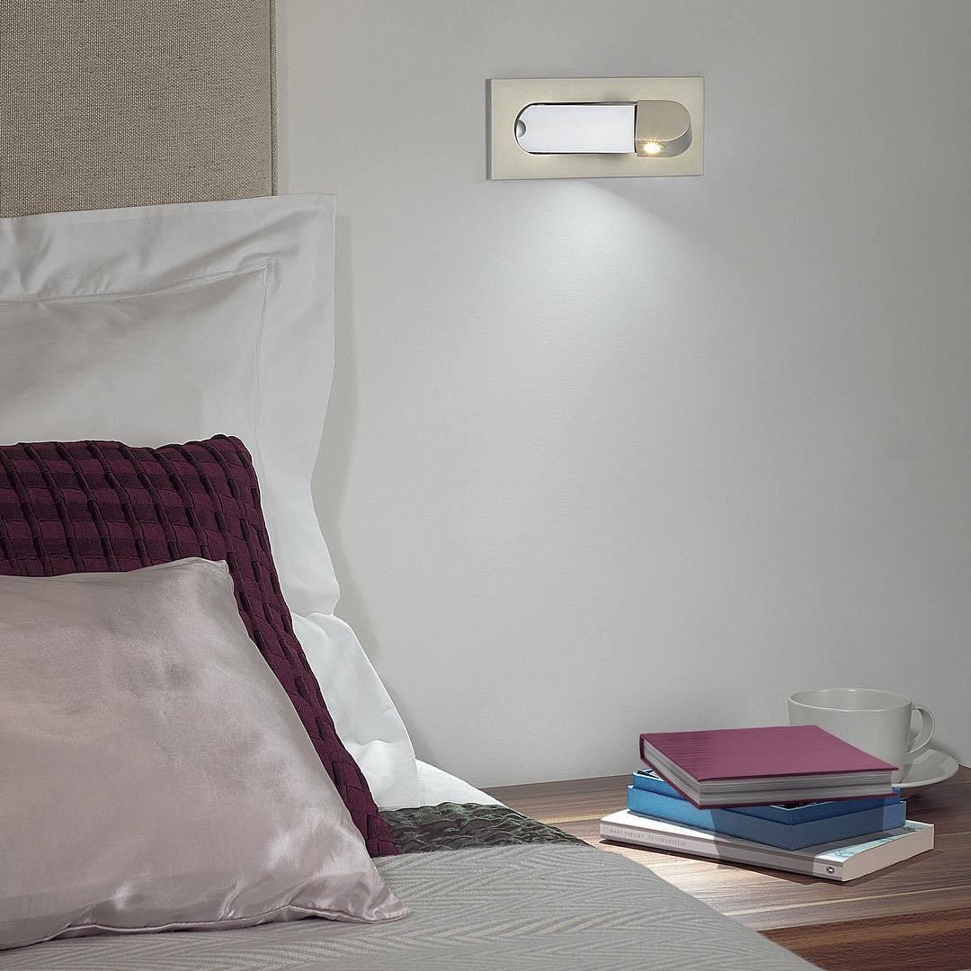 LED wandlamp met verborgen schakelaar – druk in, druk uit – verstelbare kop voor leeslicht naast bed | Sansoti