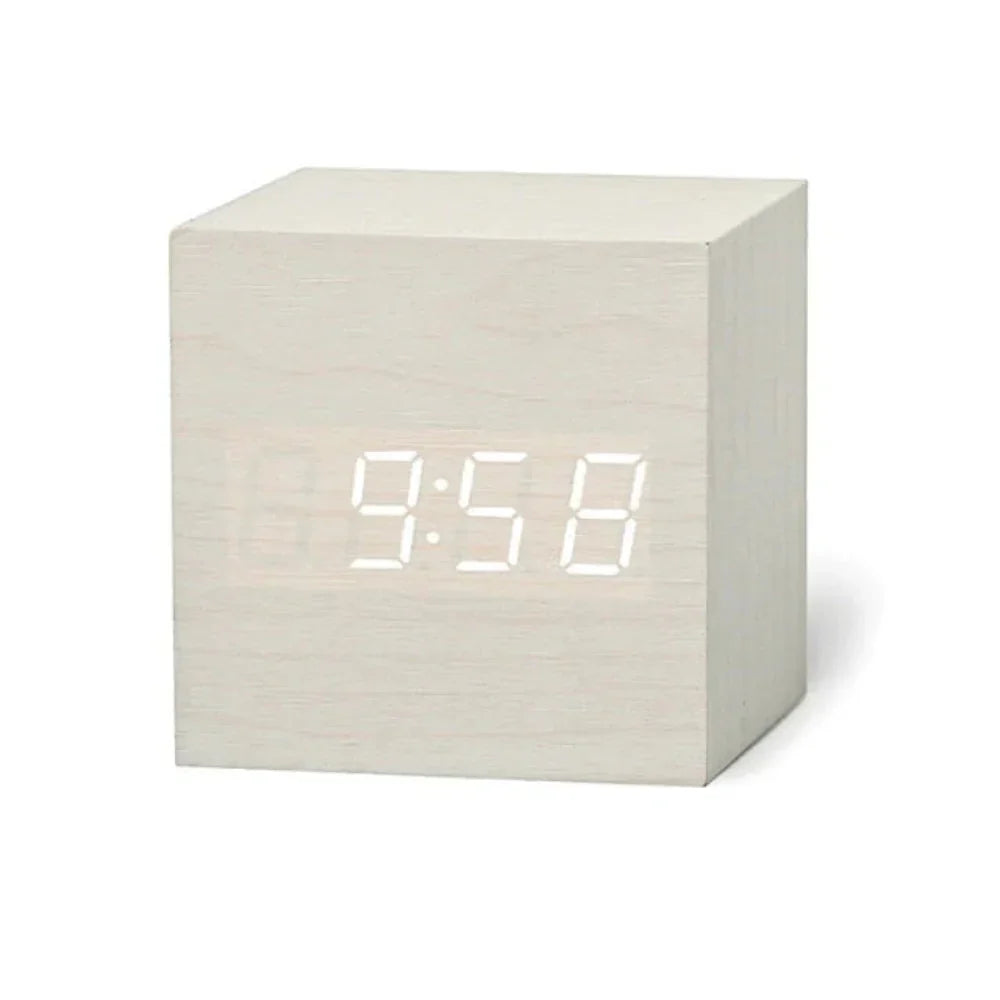 Compacte LED-Wekker Kubusvorm met Temperatuurweergave Nachtmodus en Alarmfunctie voor Slaapkamer Bureau | Sansoti