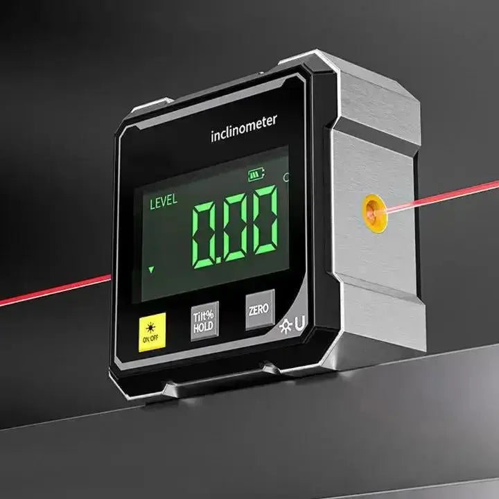 Digitale Hoekmeter Laser Magneetvoet USB Oplaadbaar Aluminium 6x6x3cm Waterpas Nivelleren Loodrecht Meten Schilderijen Schappen Hoek Meting | Sansoti