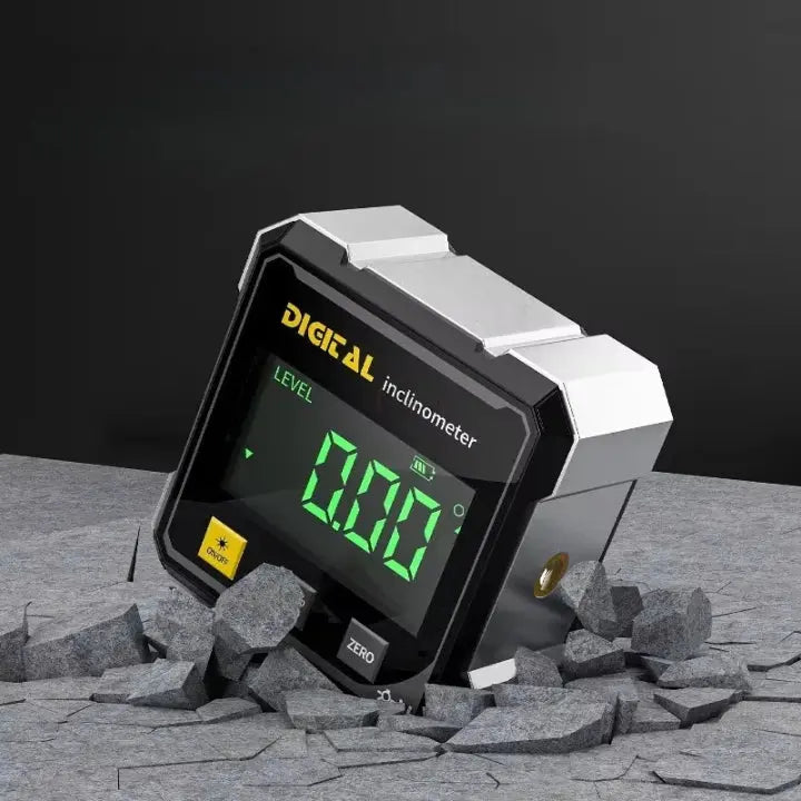 Digitale Hoekmeter Laser Magneetvoet USB Oplaadbaar Aluminium 6x6x3cm Waterpas Nivelleren Loodrecht Meten Schilderijen Schappen Hoek Meting | Sansoti